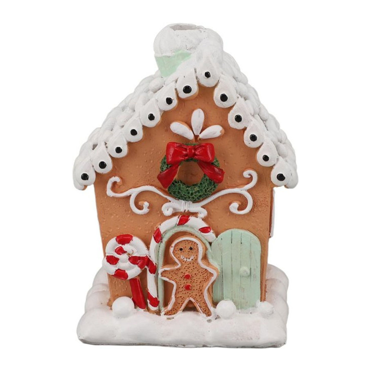 CosyHome Klassisches Lebkuchenhaus aus Kunstharz als mehrfarbige Weihnachtsdekoration - Bild 1