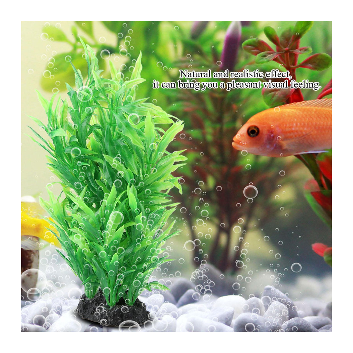 CosyHome Künstliche Grüne Wasserpflanze aus Kunststoff für deine Aquarium Landschaft Dekoration - Bild 3