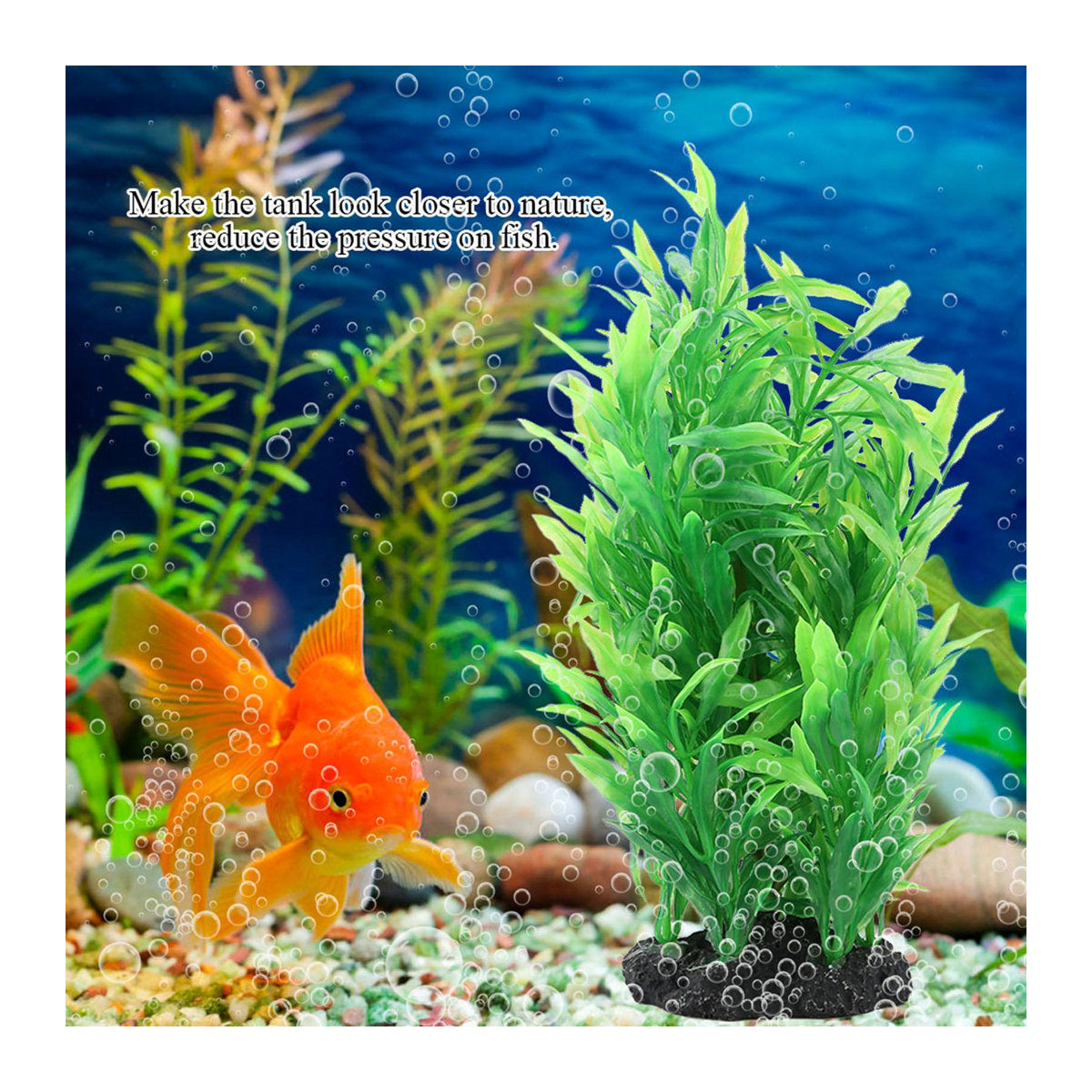 CosyHome Künstliche Grüne Wasserpflanze aus Kunststoff für deine Aquarium Landschaft Dekoration - Bild 4