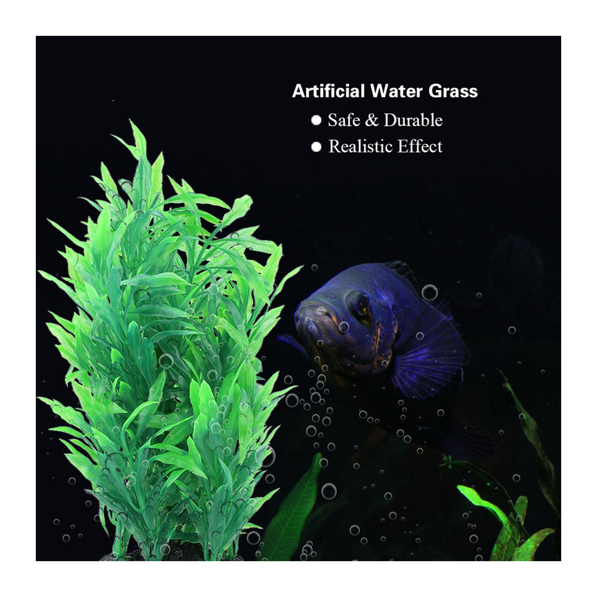 CosyHome Künstliche Grüne Wasserpflanze aus Kunststoff für deine Aquarium Landschaft Dekoration - Bild 6