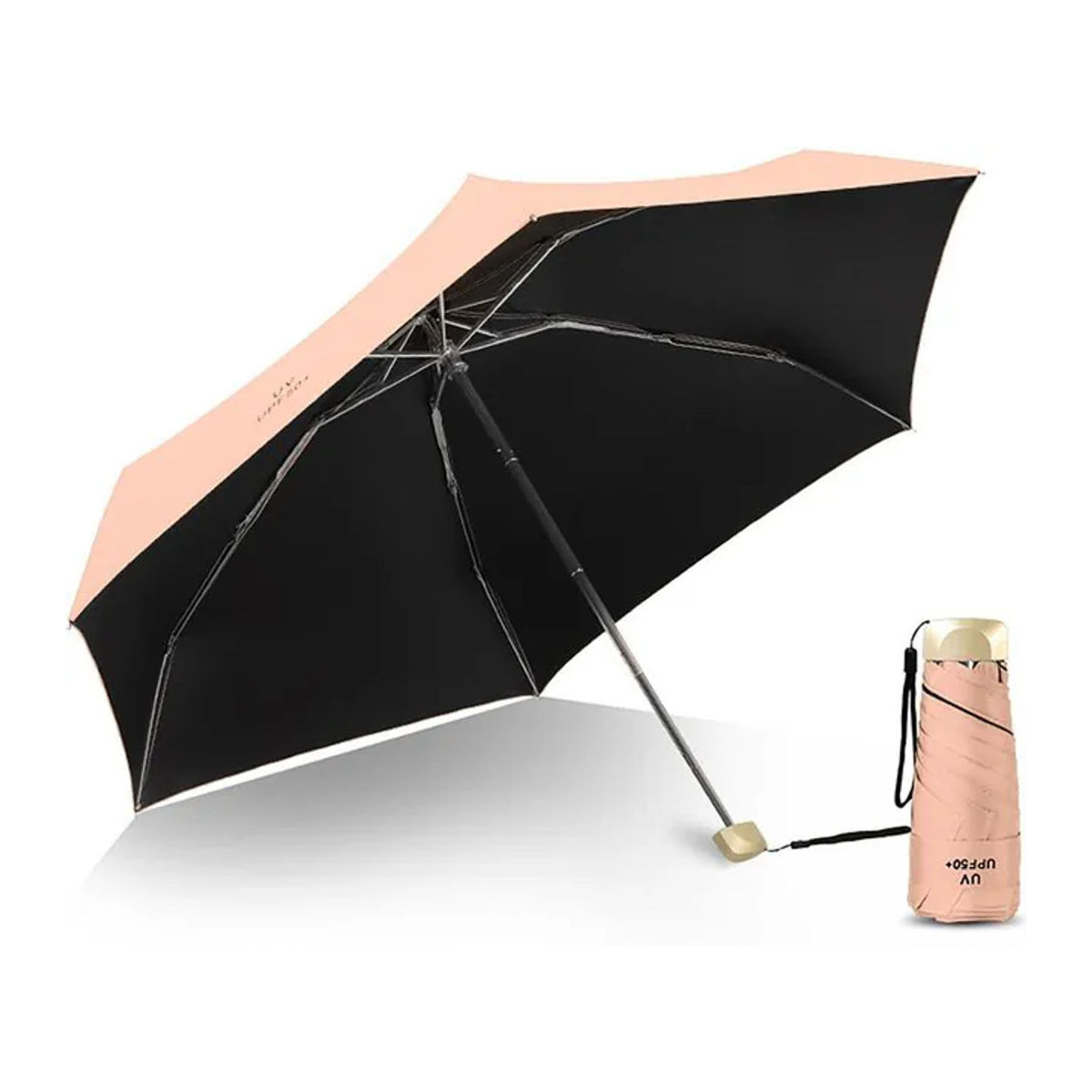 CosyHome Sonnenschirm ultra leicht und faltbar mit UV-Schutz und Windschutz in Rosa - Bild 1