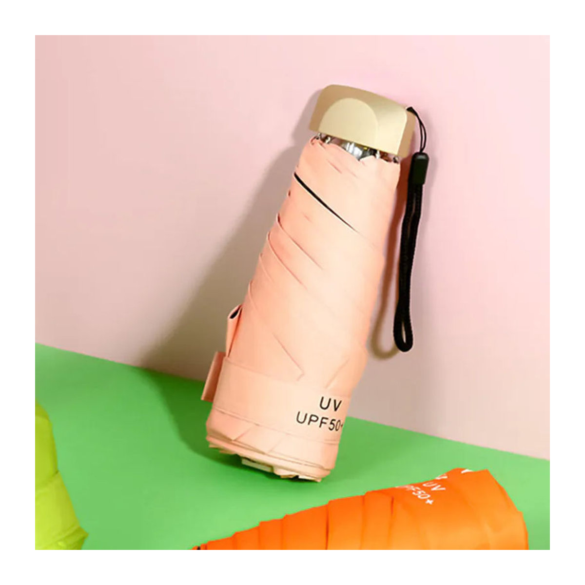 CosyHome Sonnenschirm ultra leicht und faltbar mit UV-Schutz und Windschutz in Rosa - Bild 5