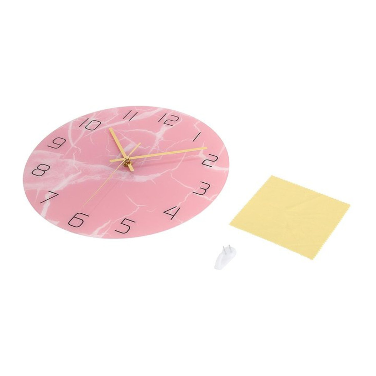 CosyHome Wanduhr Rosa Quadratisch mit UV-Print, Analoge Geräuschlose Wanduhr aus Kunststoff für Wohnzimmer und Schlafzimmer, Durchmesser: 30 cm - Bild 1