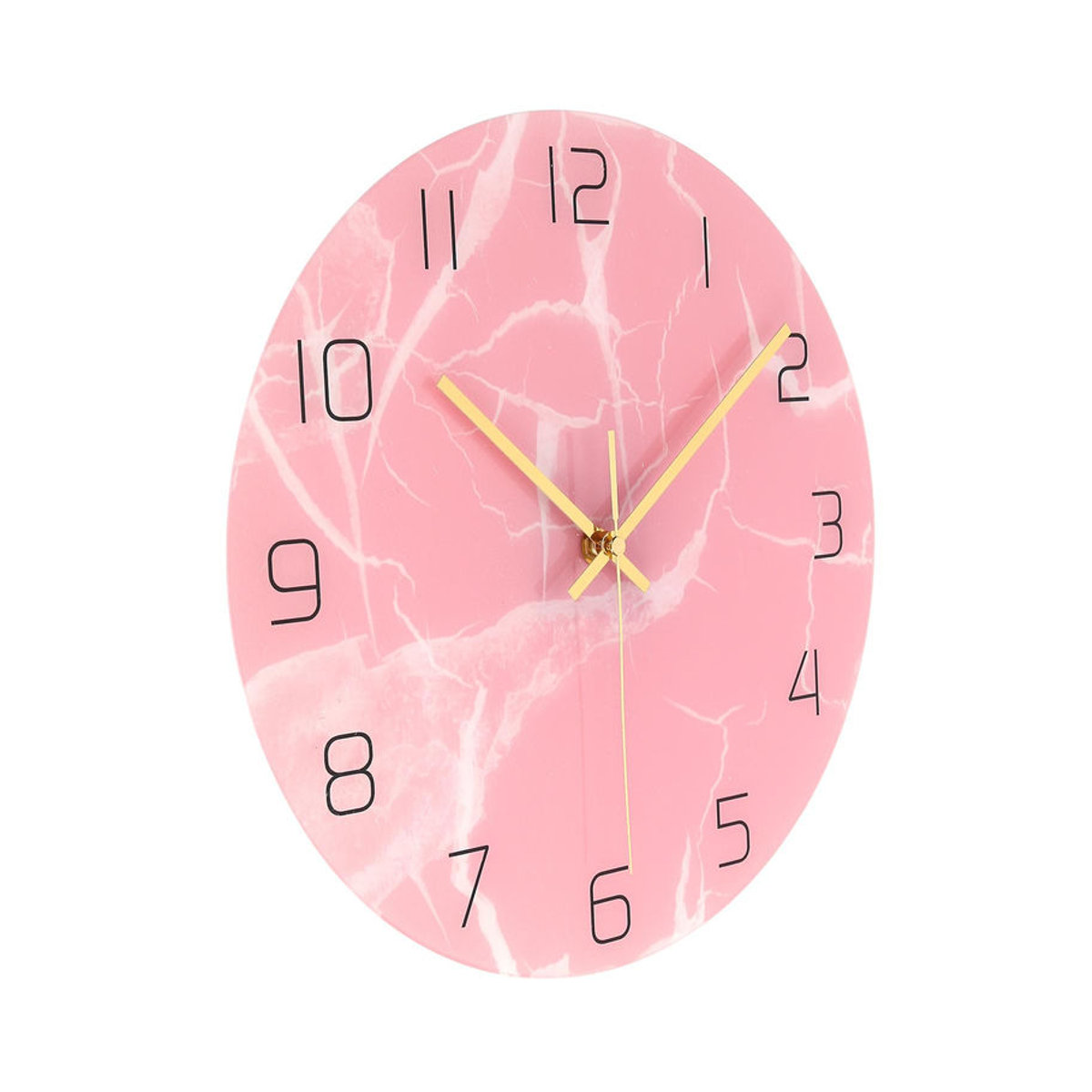 CosyHome Wanduhr Rosa Quadratisch mit UV-Print, Analoge Geräuschlose Wanduhr aus Kunststoff für Wohnzimmer und Schlafzimmer, Durchmesser: 30 cm - Bild 2