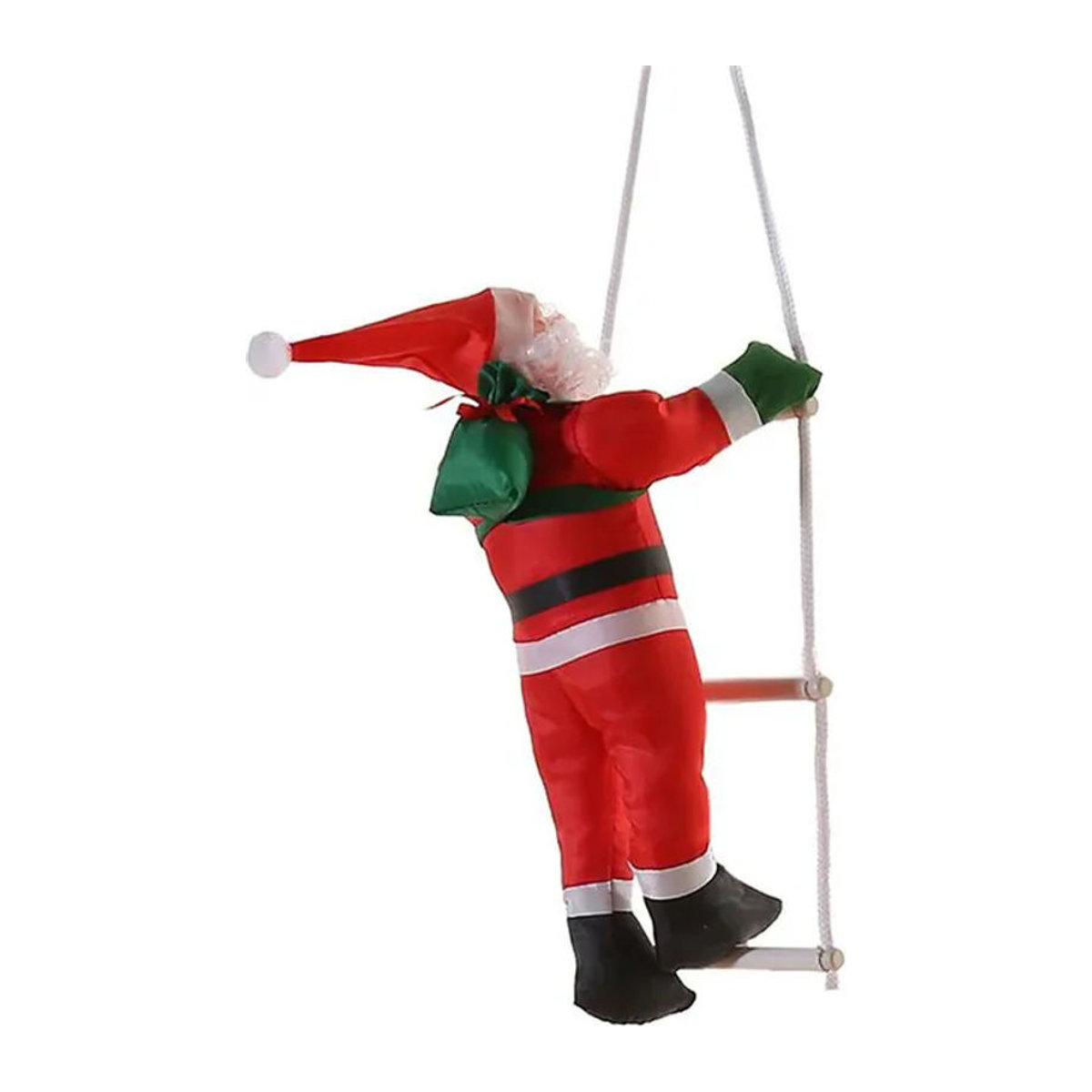 CosyHome Weihnachtsanhänger Weihnachtsmann klettert Treppe als Hängeornament in Rot für Innen und Außen - Bild 1