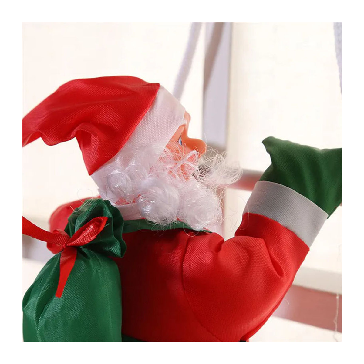 CosyHome Weihnachtsanhänger Weihnachtsmann klettert Treppe als Hängeornament in Rot für Innen und Außen - Bild 2