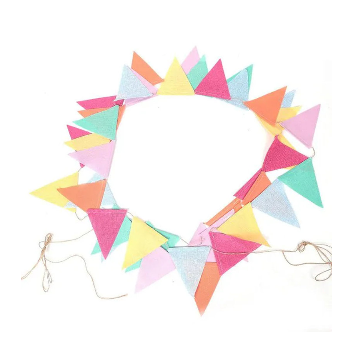 CosyHome Wimpelkette aus Baumwolle mit 42 mehrfarbigen Flaggen in floralem und geometrischem Design für Hochzeiten und Kinderfeiern - Bild 1