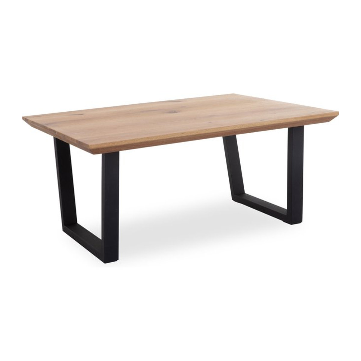 Couchtisch ASOLA im Industrial Design aus Eiche und Metall, Rechteckig, Braun/Schwarz - Bild 1