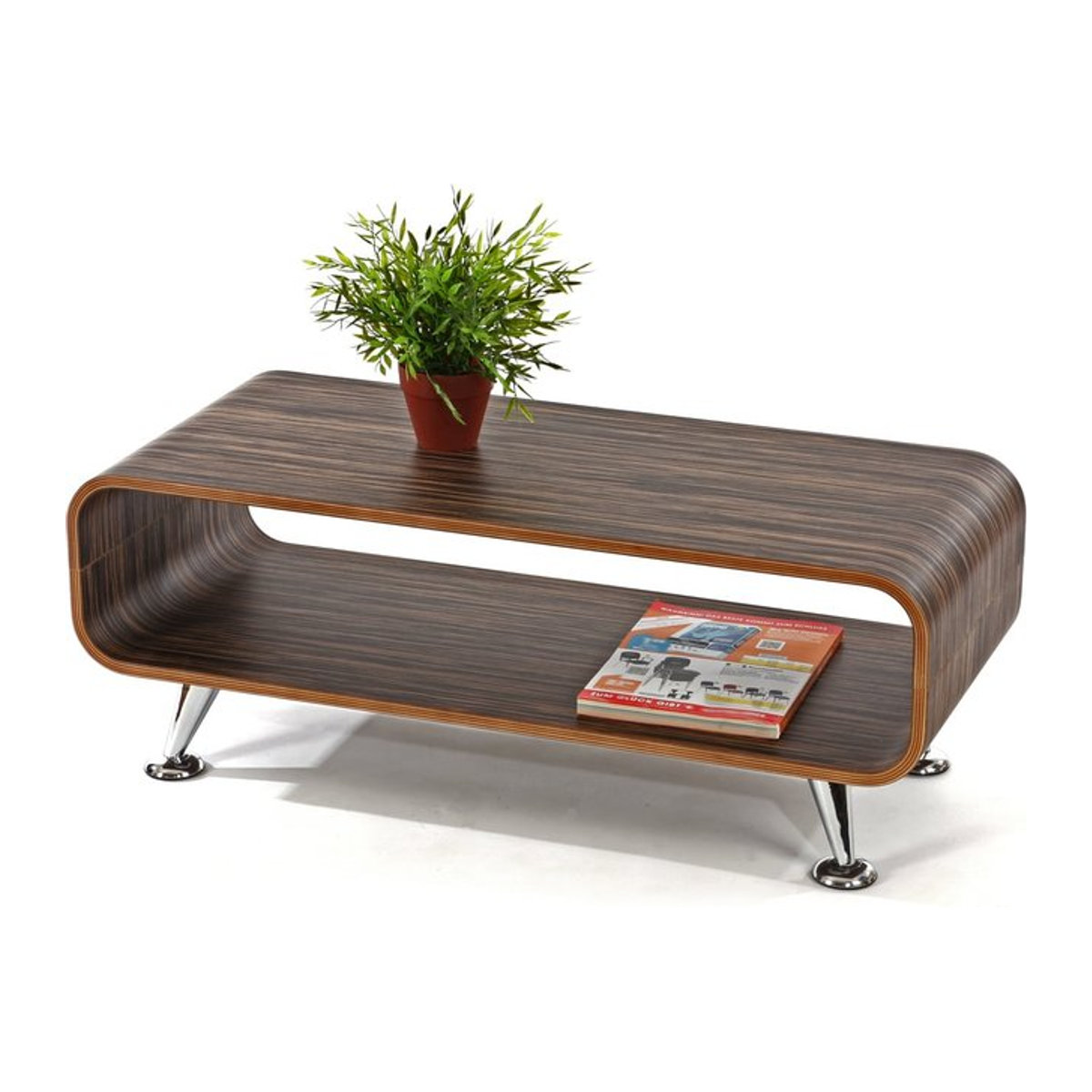 Couchtisch Fano von MCW in Zebra dunkelbraun, modern und rechteckig, B/T/H: 90 x 34 x 39 cm - Bild 1
