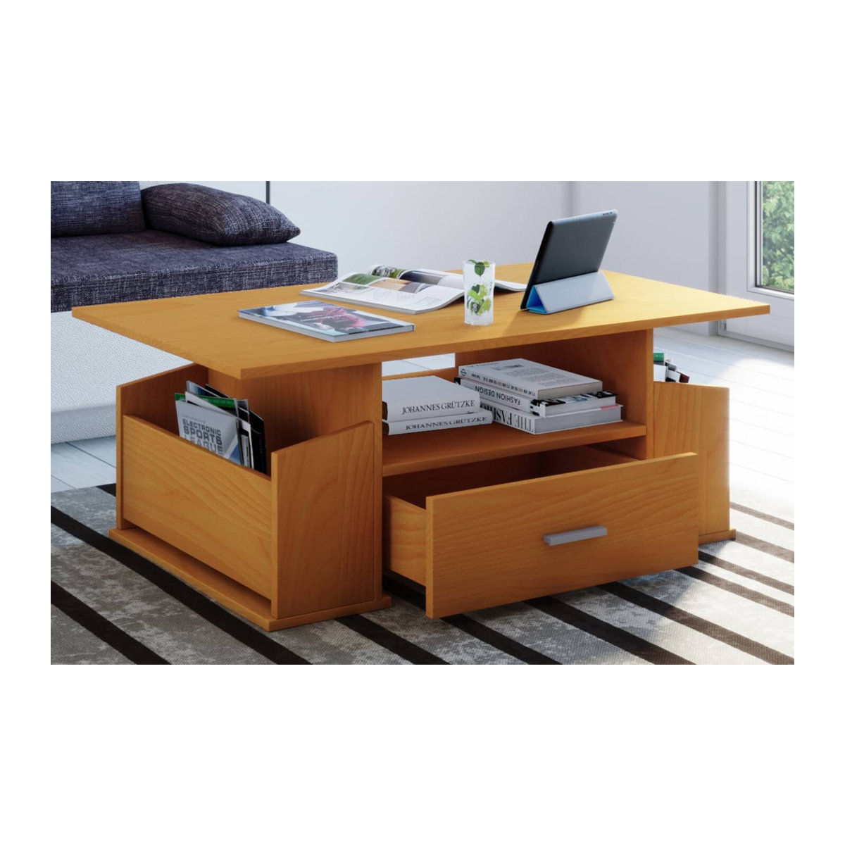 Couchtisch Junata von VCM Möbel in Buche, modern, B/H/T: 110 x 44 x 52 cm - Bild 2