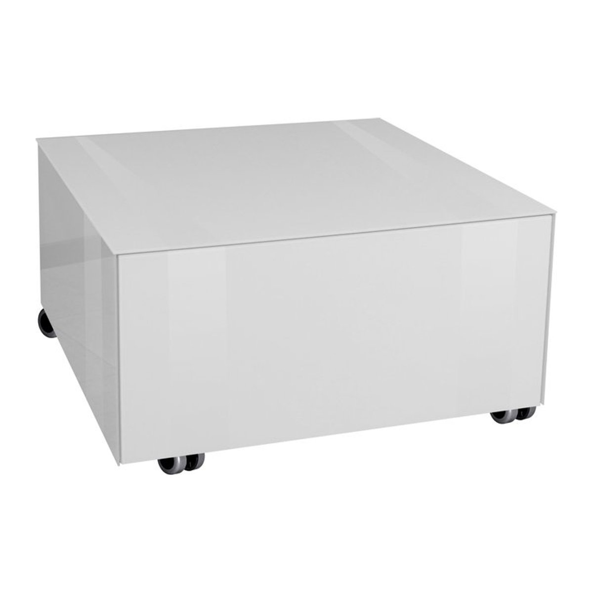 Couchtisch MACKENZIE modern und minimalistisch in Weiß mit Glasplatte, B/T/H: 75 x 75 x 42 cm - Bild 1