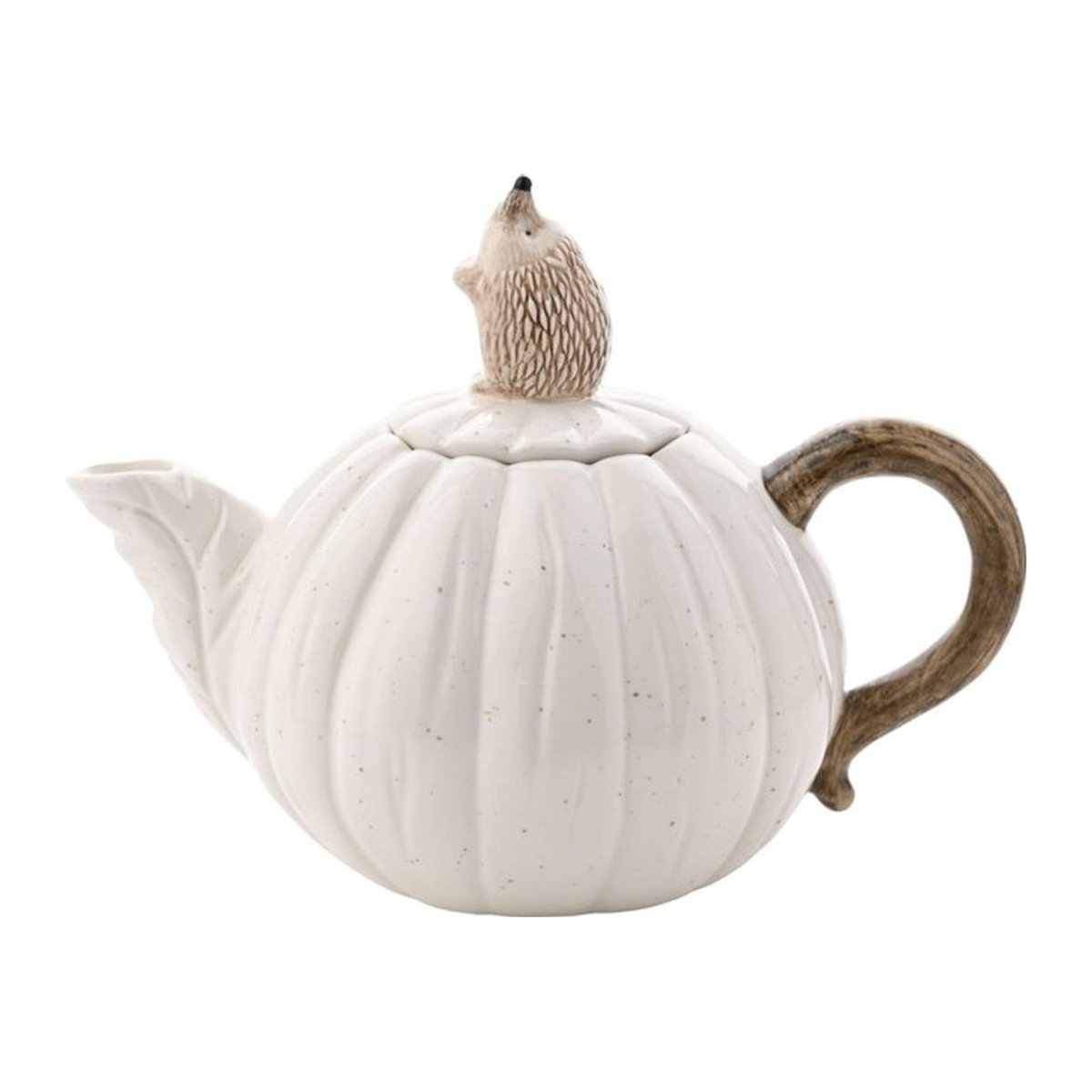 Country Living Igel Teekanne aus Keramik in Weiß im Landhausstil, Höhe: 13,5 cm, Breite: 16 cm, Tiefe: 21,5 cm - Bild 1