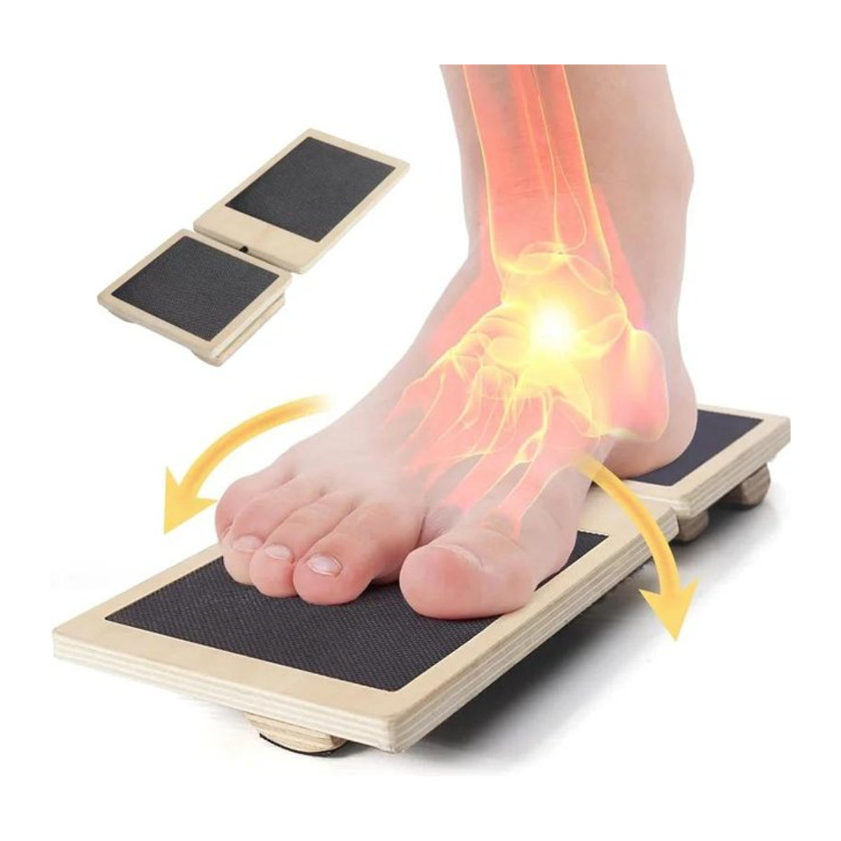 Coyoco Knöchel-Balancebrett Natur Fußtrainer für Pilates und Stabilitätstraining zur Rehabilitation und Linderung von Plantarfasziitis - Bild 1