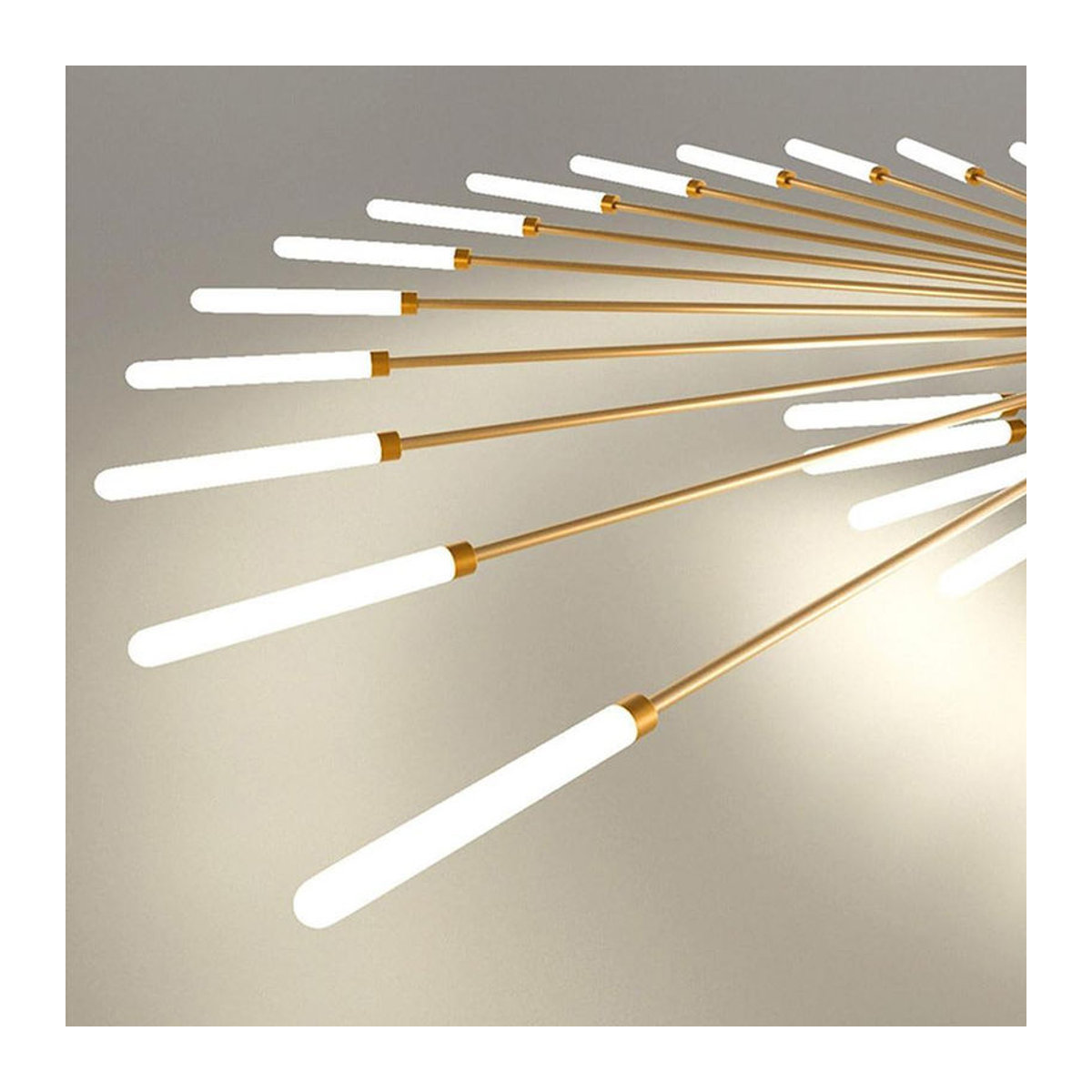 CozyCorner Moderne LED Pendelleuchte in Gold mit 30 Köpfen im kreativen Feuerwerk Design als Kronleuchter aus Metall für Wohnzimmer und Schlafzimmer - Bild 3
