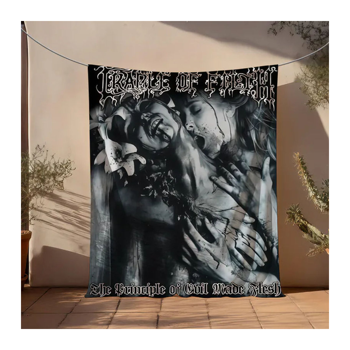 Cradle of Filth Flagge in Schwarz, Rechteckiges Textil-Banner zur Dekoration, B/H: 60 x 40 cm - Bild 1