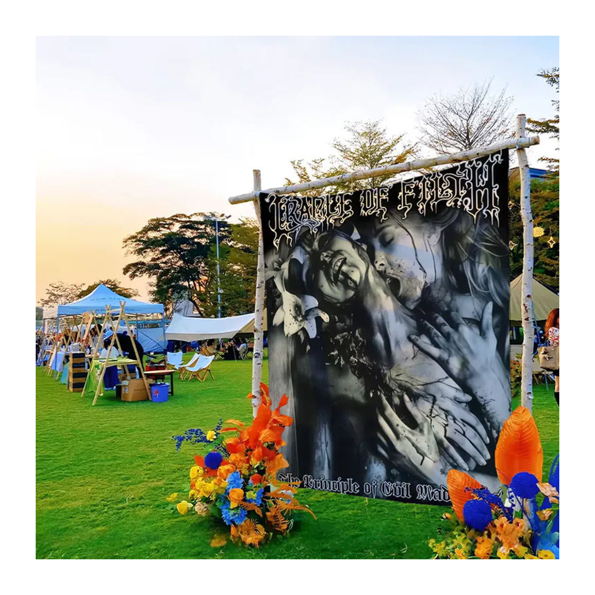 Cradle of Filth Flagge in Schwarz, Rechteckiges Textil-Banner zur Dekoration, B/H: 60 x 40 cm - Bild 2