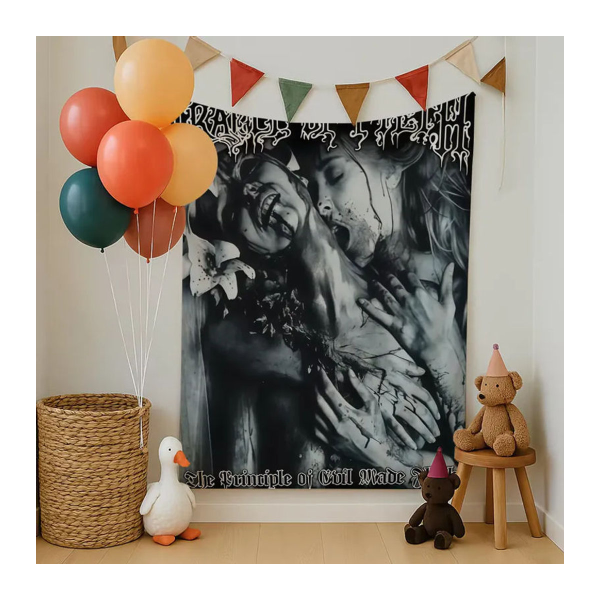 Cradle of Filth Flagge in Schwarz, Rechteckiges Textil-Banner zur Dekoration, B/H: 60 x 40 cm - Bild 6