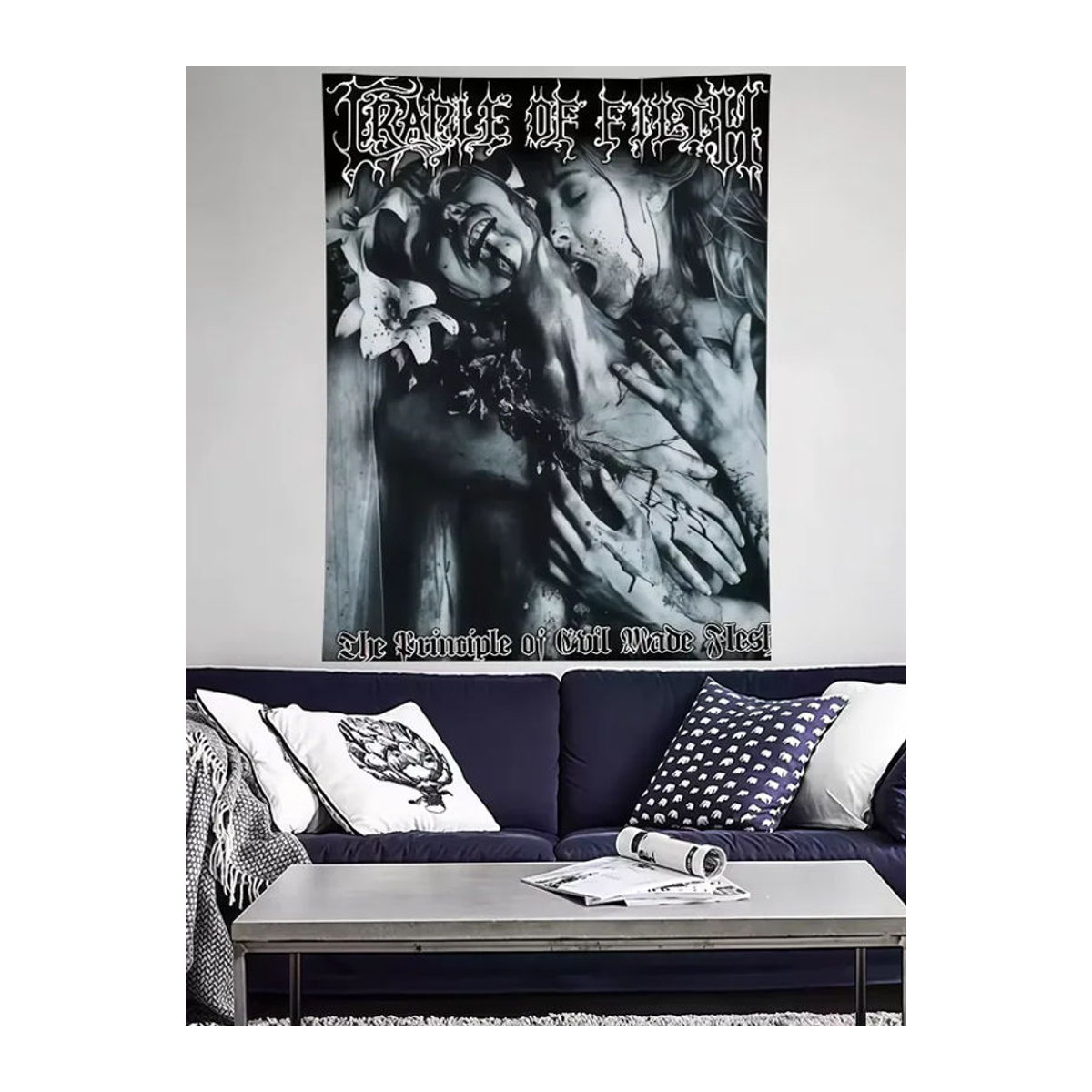 Cradle of Filth Flagge in Schwarz, Rechteckiges Textil-Banner zur Dekoration, B/H: 60 x 40 cm - Bild 7