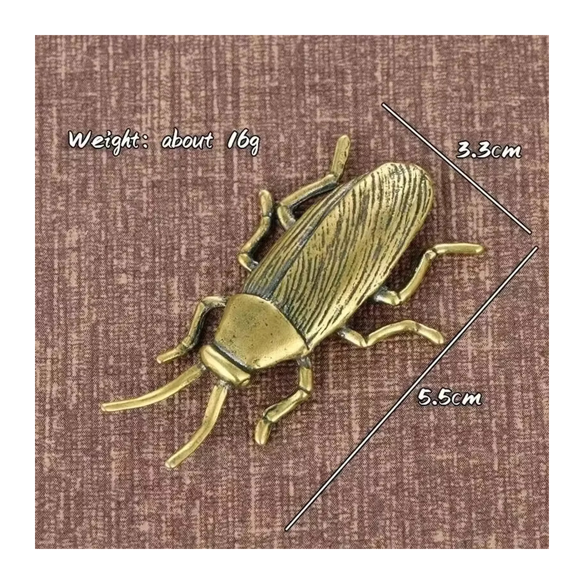 Crafts Collection Miniatur-Kakerlake aus Messing als lustige Tischdekoration in Gold und Grau - Bild 2
