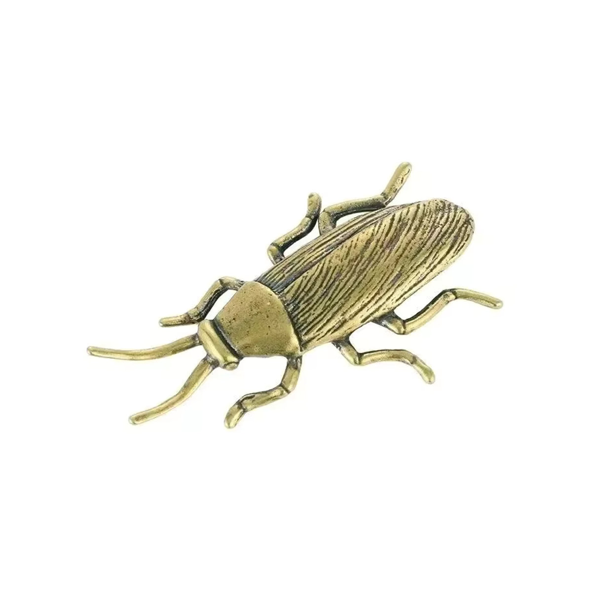 Crafts Collection Miniatur-Kakerlake aus Messing als lustige Tischdekoration in Gold und Grau - Bild 3