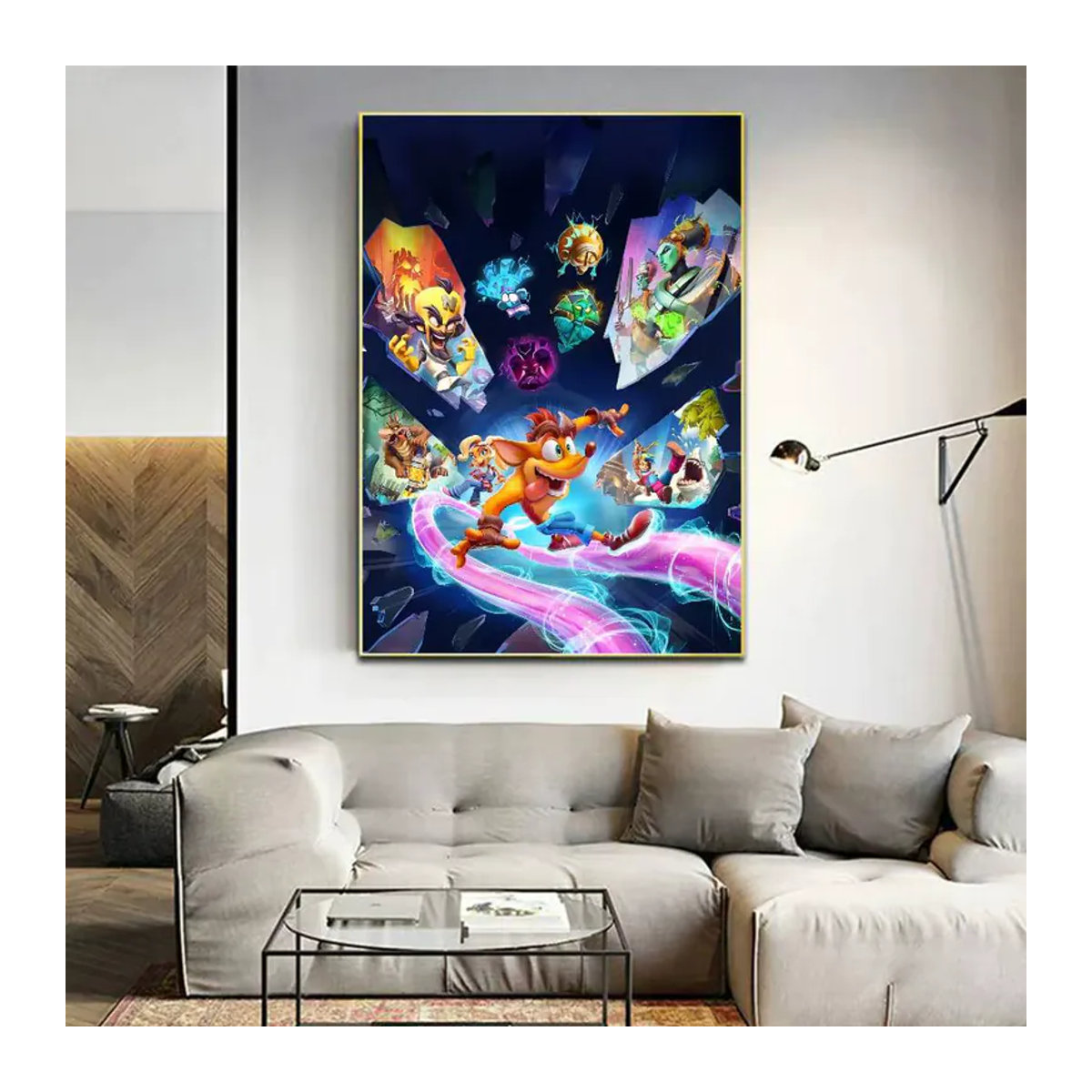 Crash Bandicoot Selbstklebendes Kunstposter aus Papier als DIY Wanddekoration in Weiß und Mehrfarbig - Bild 2
