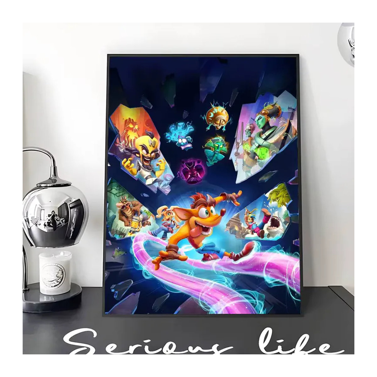 Crash Bandicoot Selbstklebendes Kunstposter aus Papier als DIY Wanddekoration in Weiß und Mehrfarbig - Bild 5