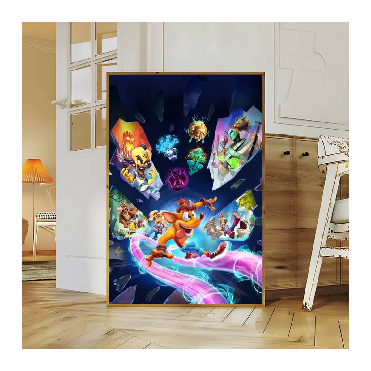 Crash Bandicoot Selbstklebendes Kunstposter aus Papier als DIY Wanddekoration in Weiß und Mehrfarbig - Bild 6