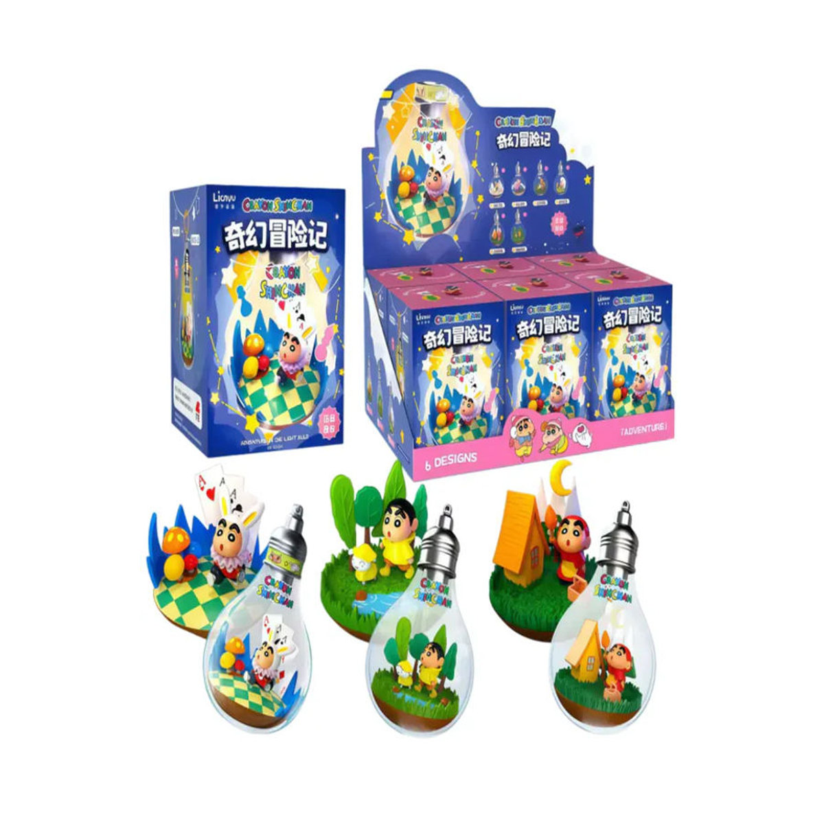 Crayon Shin-Chan Blind Box Spielzeug mit leuchtender Miniatur-Szene als Nachtlicht-Ornament und Anhänger, mehrfarbig - Bild 7
