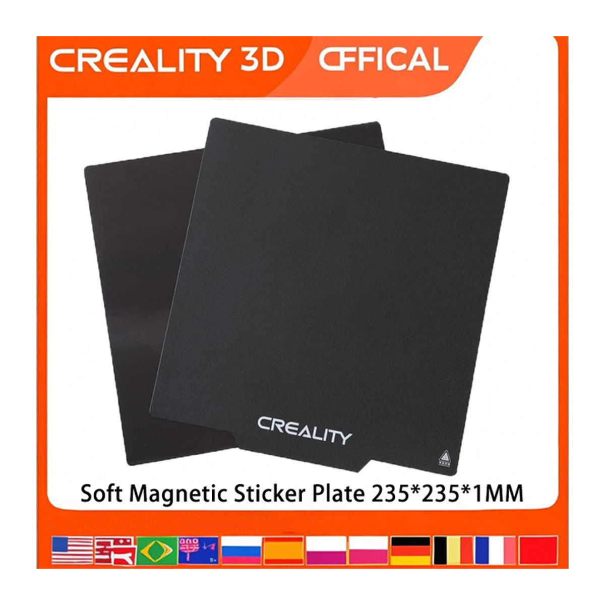 Creality Magnetische Aufkleberplatte Schwarz B/T: 235 x 235 mm, H: 1 mm für Ender 3, 3 V2, 3 S1, Pro, Ender 5, 5S und 5 Pro 3D-Drucker - Bild 1