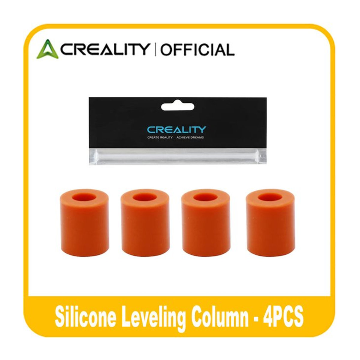 Creality Silikon-Nivelliersäulen Set aus 4 Stück in Orange für Ender-3 und Ender 3 Pro - Bild 1