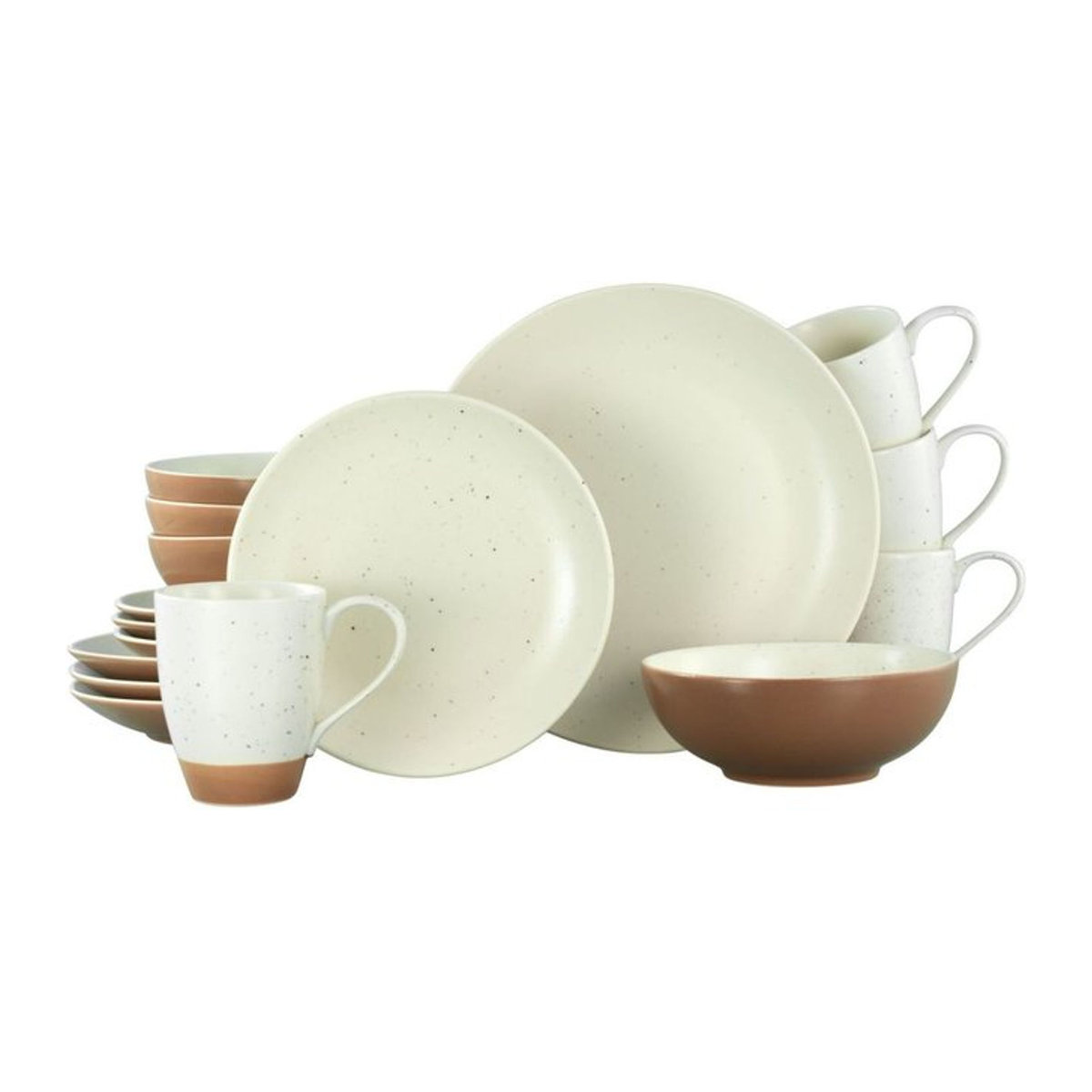 CreaTable Kombiservice SAND DUNES 16-tlg. aus Keramik in Terracotta und Creme mit abstraktem Design - Bild 2