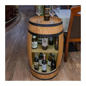 CreativeCooper Bar Schrank aus Holz und Stahl als Minibar und Weinregal für Flaschen, Weiß Braun, Breite: 80 cm