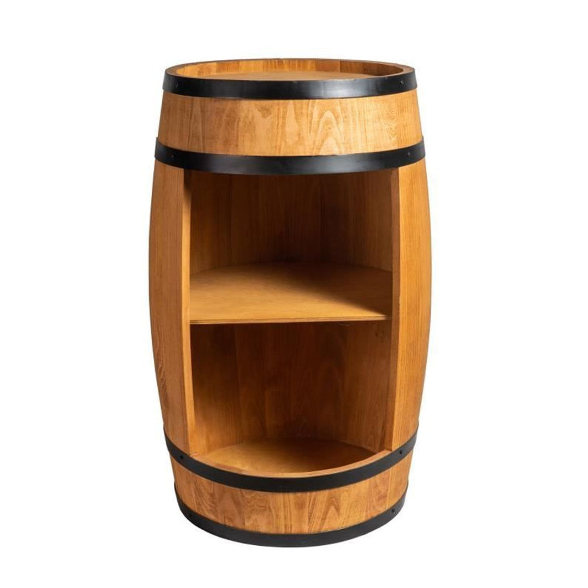 CreativeCooper Bar Schrank aus Holz und Stahl als Minibar und Weinregal für Flaschen, Weiß Braun, Breite: 80 cm - Bild 3