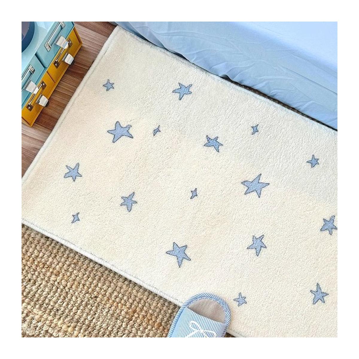 Creme Wind Star rutschfeste Bodenmatte aus Kunstkaschmir für Schlafzimmer und Wohnzimmer in Mehrfarbig - Bild 1