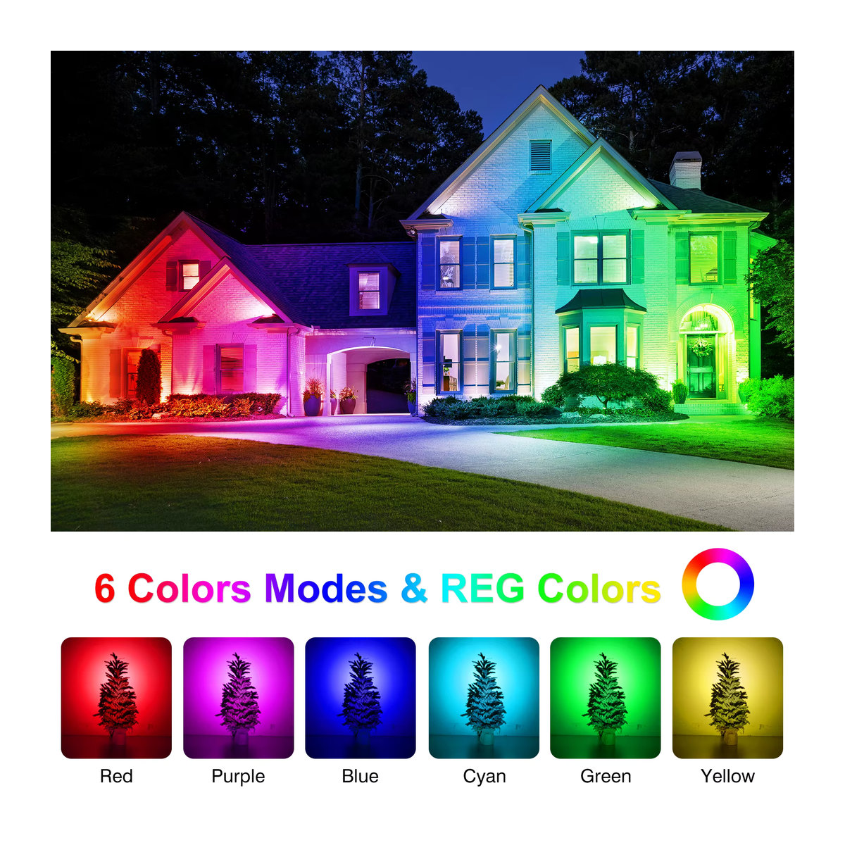 Crepow RGB LED Solar Außenstrahler Wasserdicht mit Farbwechsel in Schwarz und Bunt - Bild 2