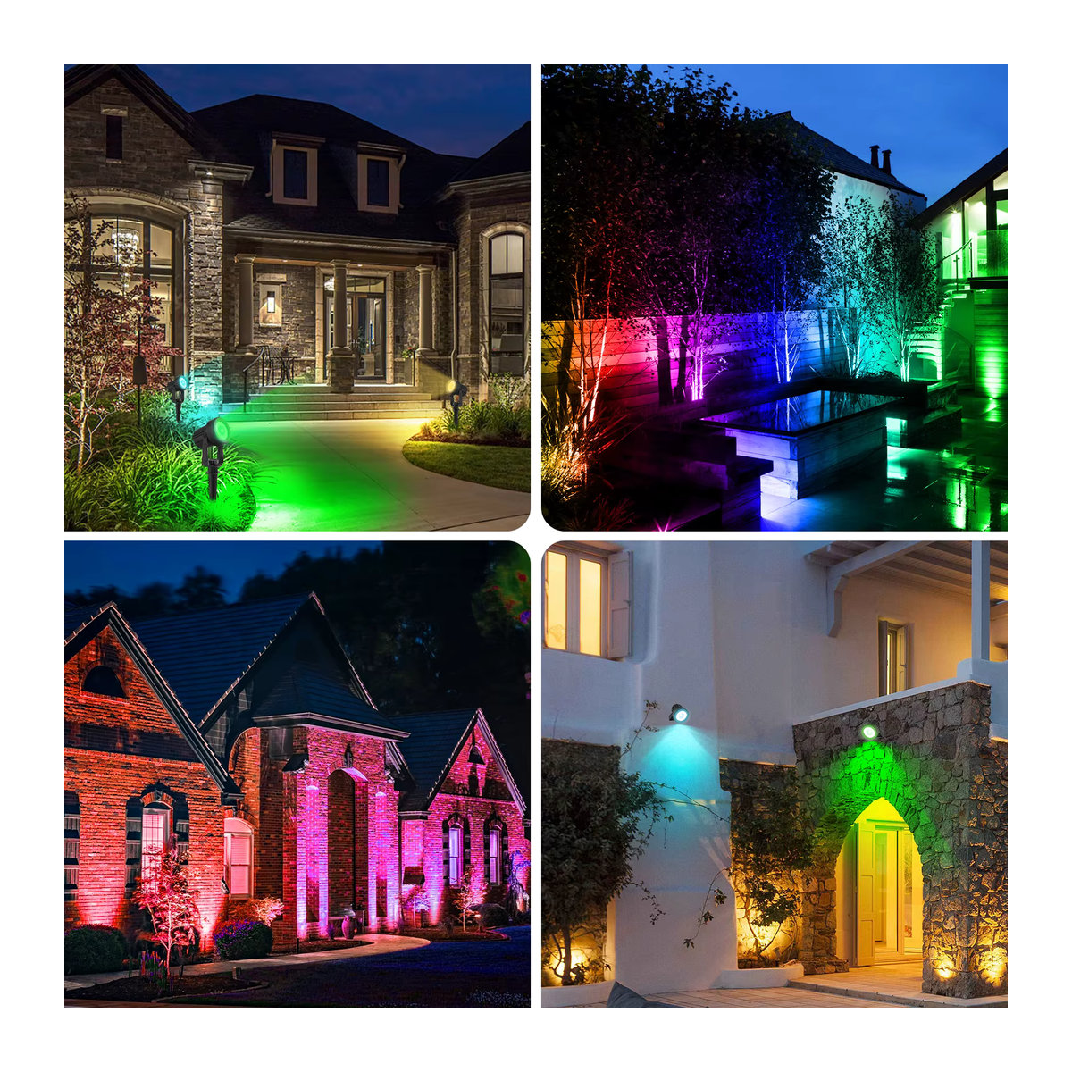 Crepow RGB LED Solar Außenstrahler Wasserdicht mit Farbwechsel in Schwarz und Bunt - Bild 5