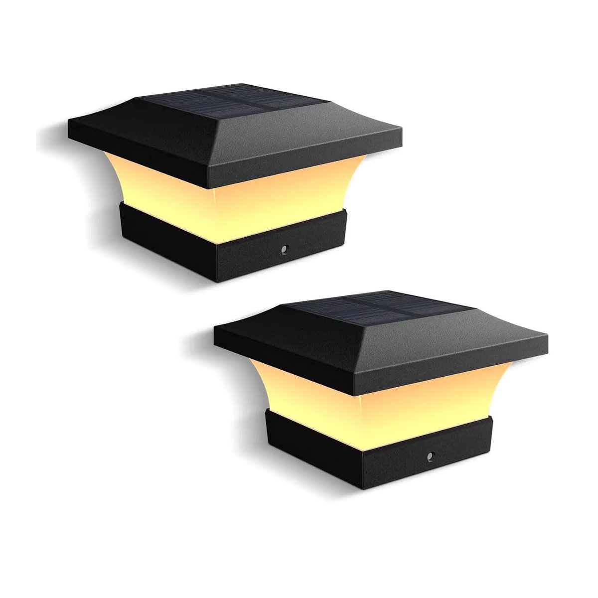 Crepow Solar-Pfostenkappenleuchten aus Kunststoff in Schwarz für 4 x 4 Holzpfosten, moderne wasserdichte LED-Zaunleuchten für den Außenbereich und Garten - Bild 7