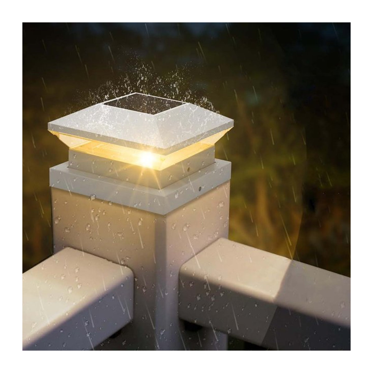 Crepow Solar Pollerleuchte LED Modern Weiß IP65 für Garten und Zaun - Bild 1