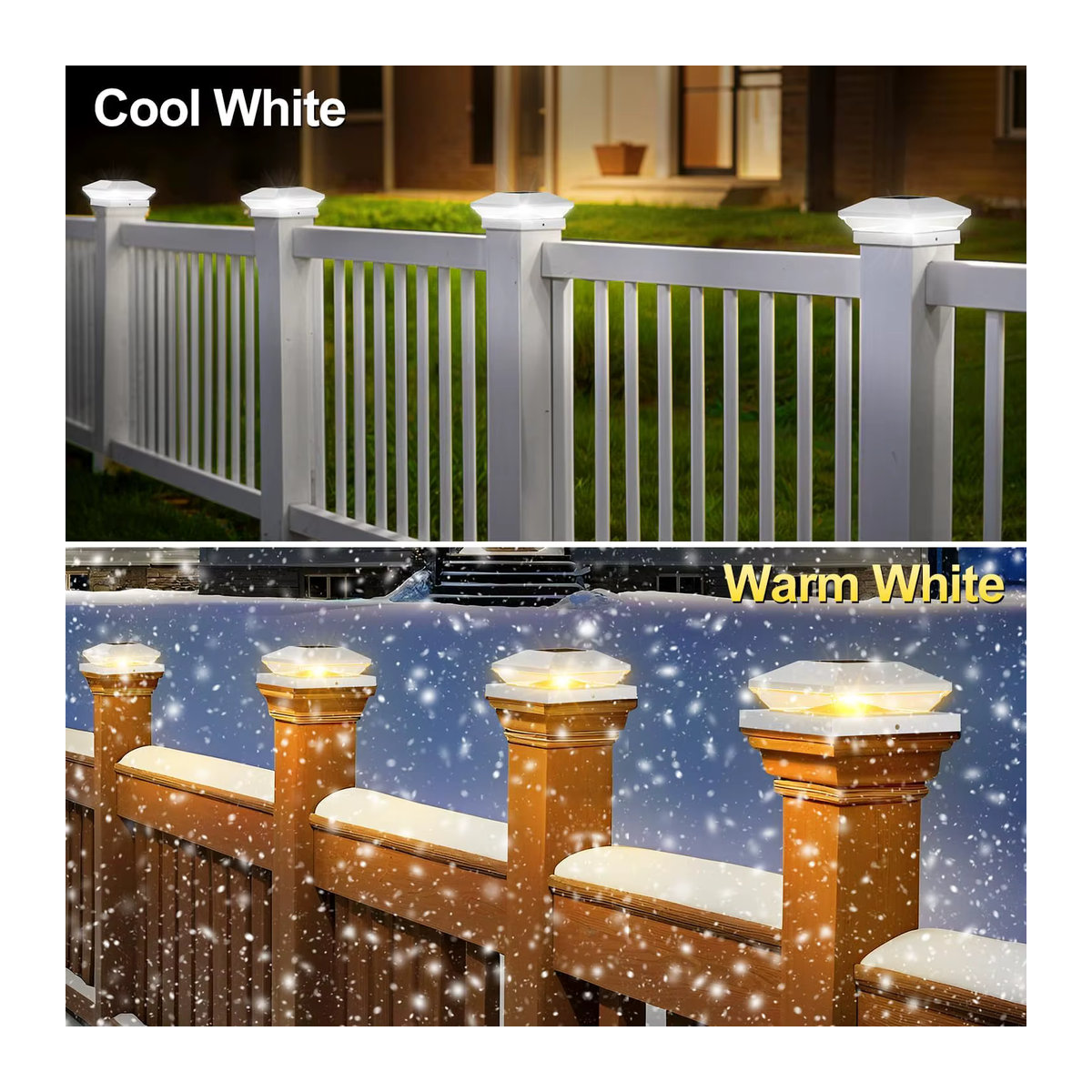 Crepow Solar Pollerleuchte LED Modern Weiß IP65 für Garten und Zaun - Bild 5