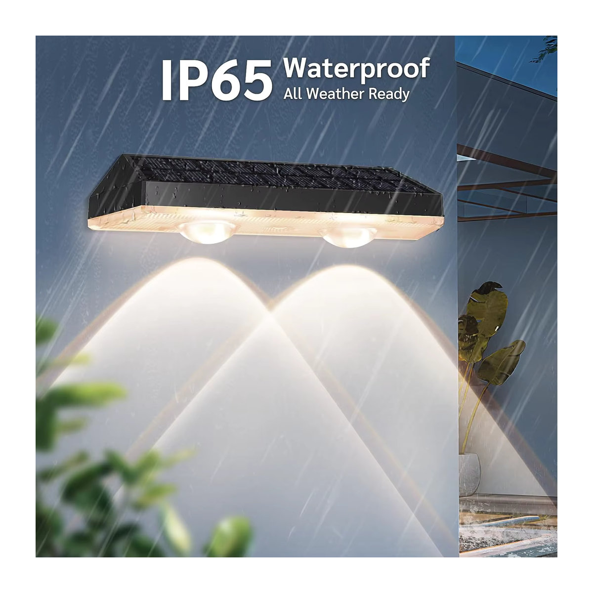 Crepow Solar Zaunleuchten im 4er-Set mit RGB Farbwechsel, IP65 wasserdichte LED Gartenlampen für Garten, Hof und Treppen in Bunt - Bild 3