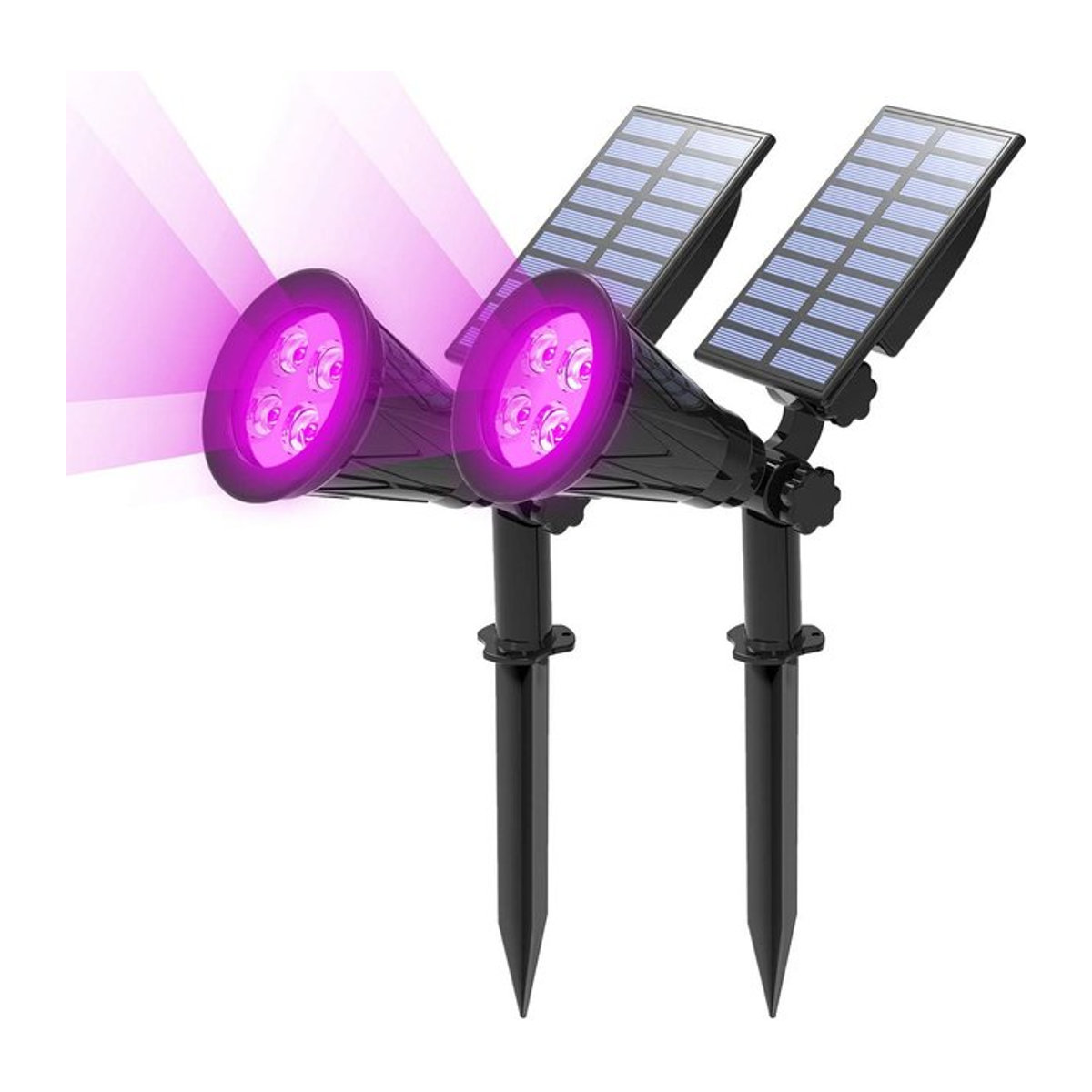 Crepow Solarleuchte mit 4 LED für Garten und Outdoor, Schwarz, IP65 wasserdicht - Bild 1