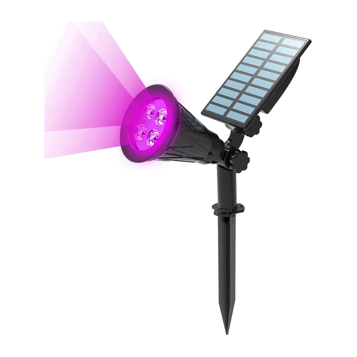 Crepow Solarleuchte mit 4 LED für Garten und Outdoor, Schwarz, IP65 wasserdicht - Bild 7