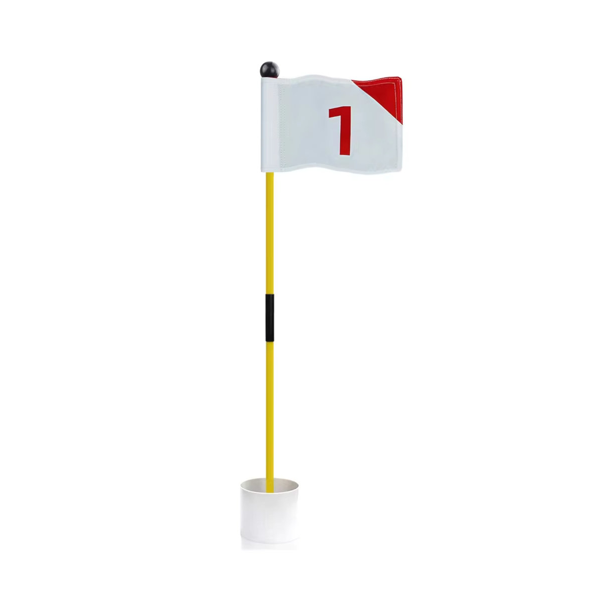 CRESTGOLF Golf Putting Green Flag und Hole Cup Set mit 2 Fiberglas Flaggenstangen in Rot und Weiß - Bild 2