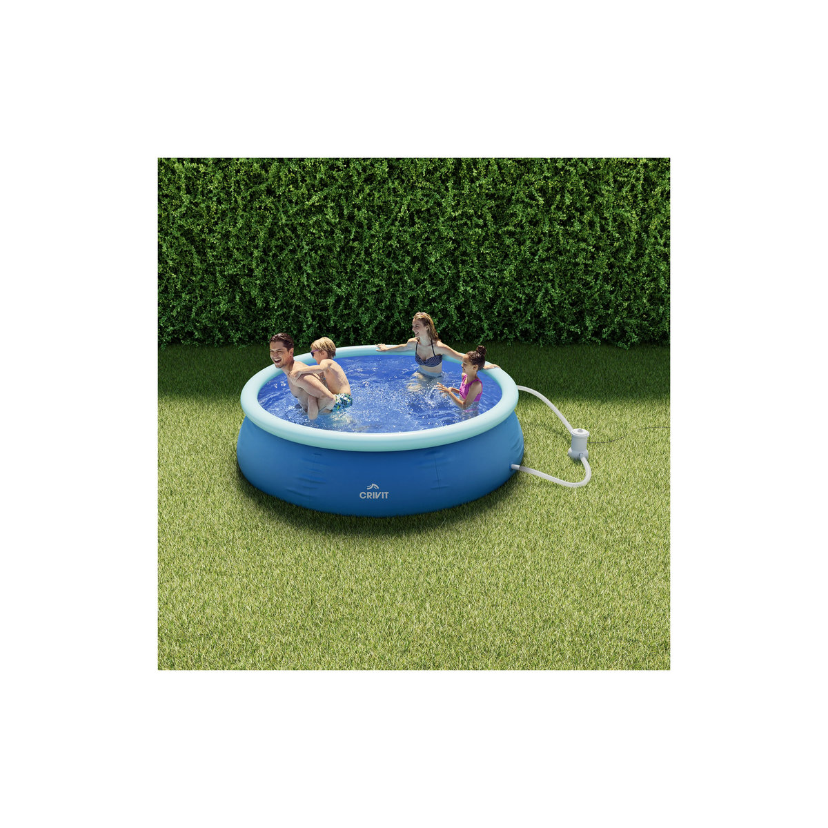 CRIVIT Quick-up-Pool in Blau inklusive Filterpumpe, Durchmesser: 240 cm, Höhe: 63 cm - Bild 2