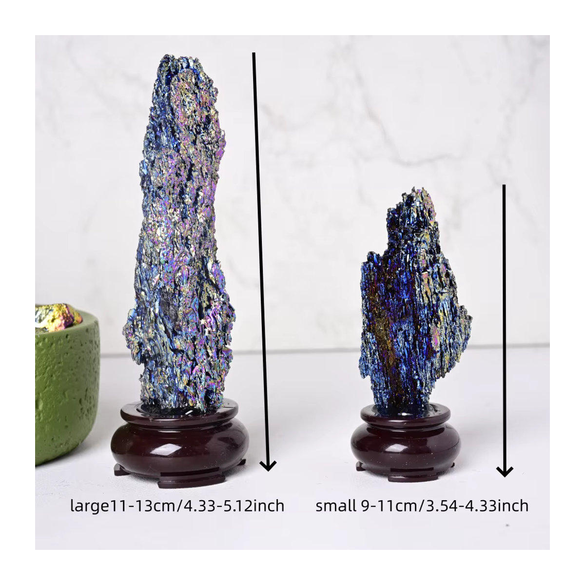CrystalHola Aura Mineralcluster-Schmuckstein in Mehrfarbig mit Präsentationsständer, Polierter Regenbogen-Kristall mit glänzender Oberfläche - Bild 3