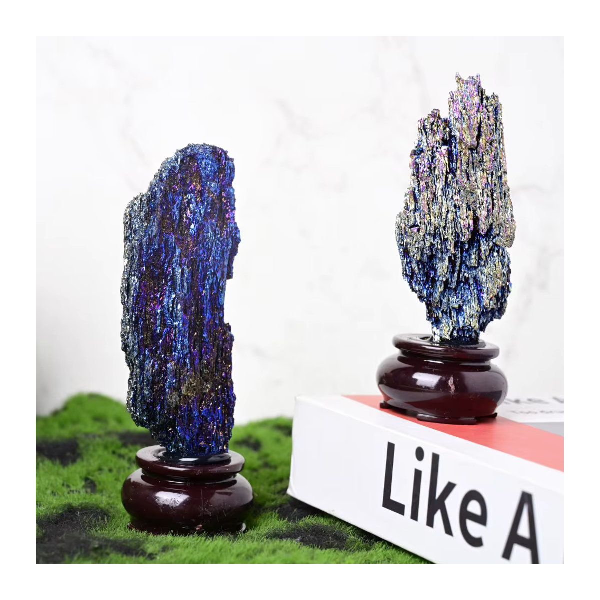 CrystalHola Aura Mineralcluster-Schmuckstein in Mehrfarbig mit Präsentationsständer, Polierter Regenbogen-Kristall mit glänzender Oberfläche - Bild 6