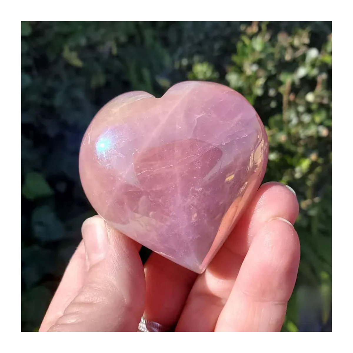 CrystalHola Aura-Rosenquarz-Herz in Rosa als dekorativer Stein für deine Heimdekoration - Bild 3