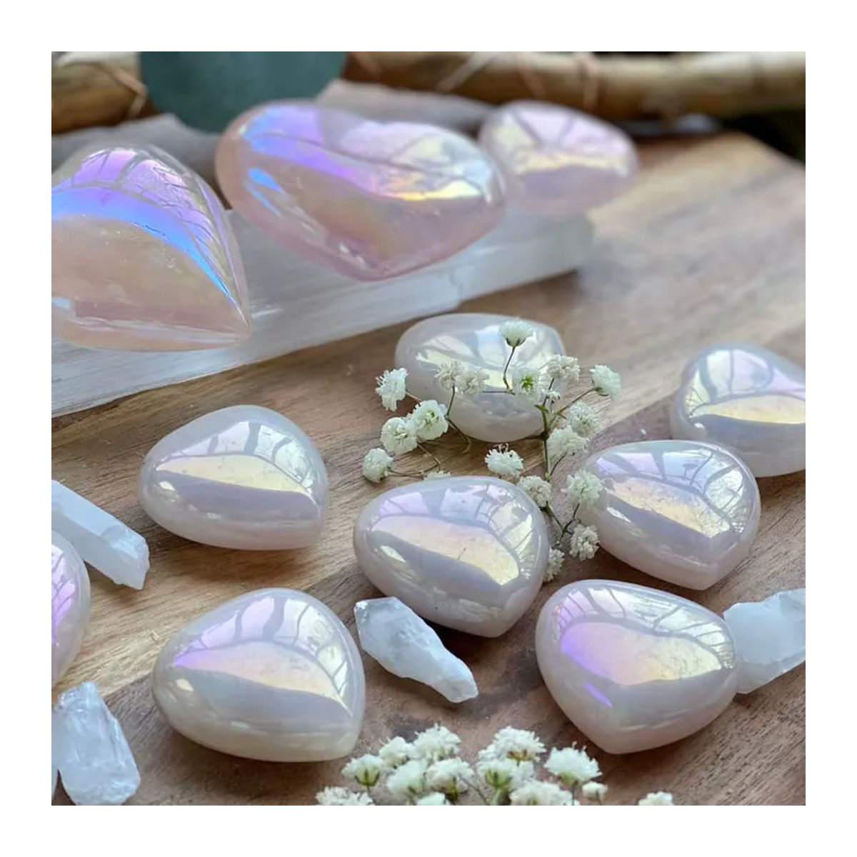 CrystalHola Aura-Rosenquarz-Herz in Rosa als dekorativer Stein für deine Heimdekoration - Bild 5
