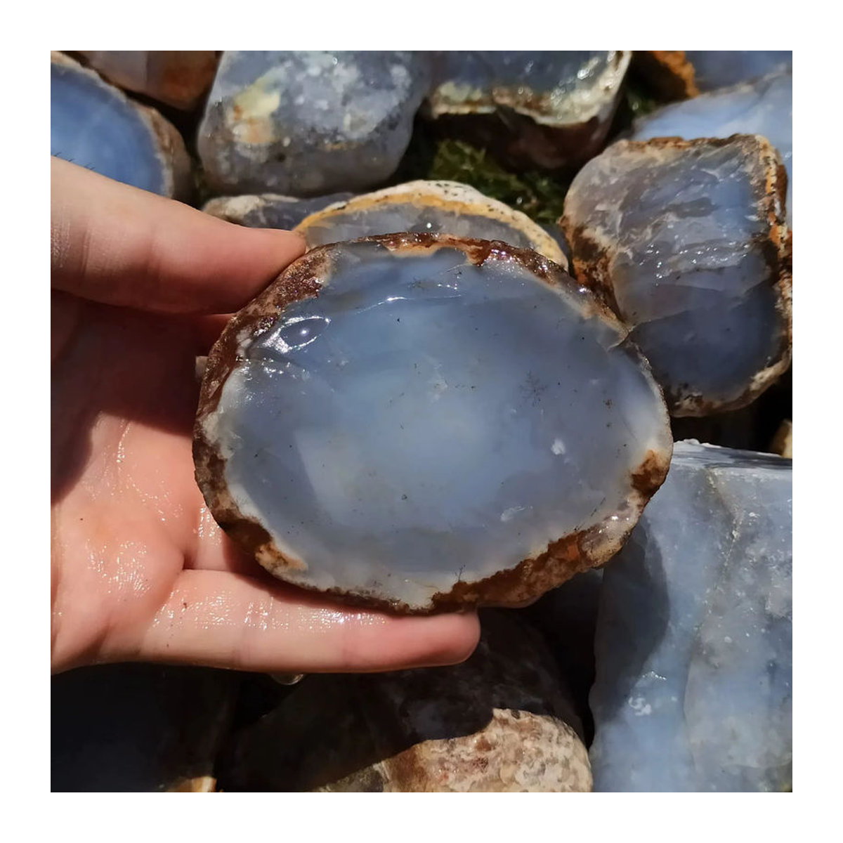 CrystalHola Chalcedon Rohstein in Blau als Dekorationsobjekt - Bild 5