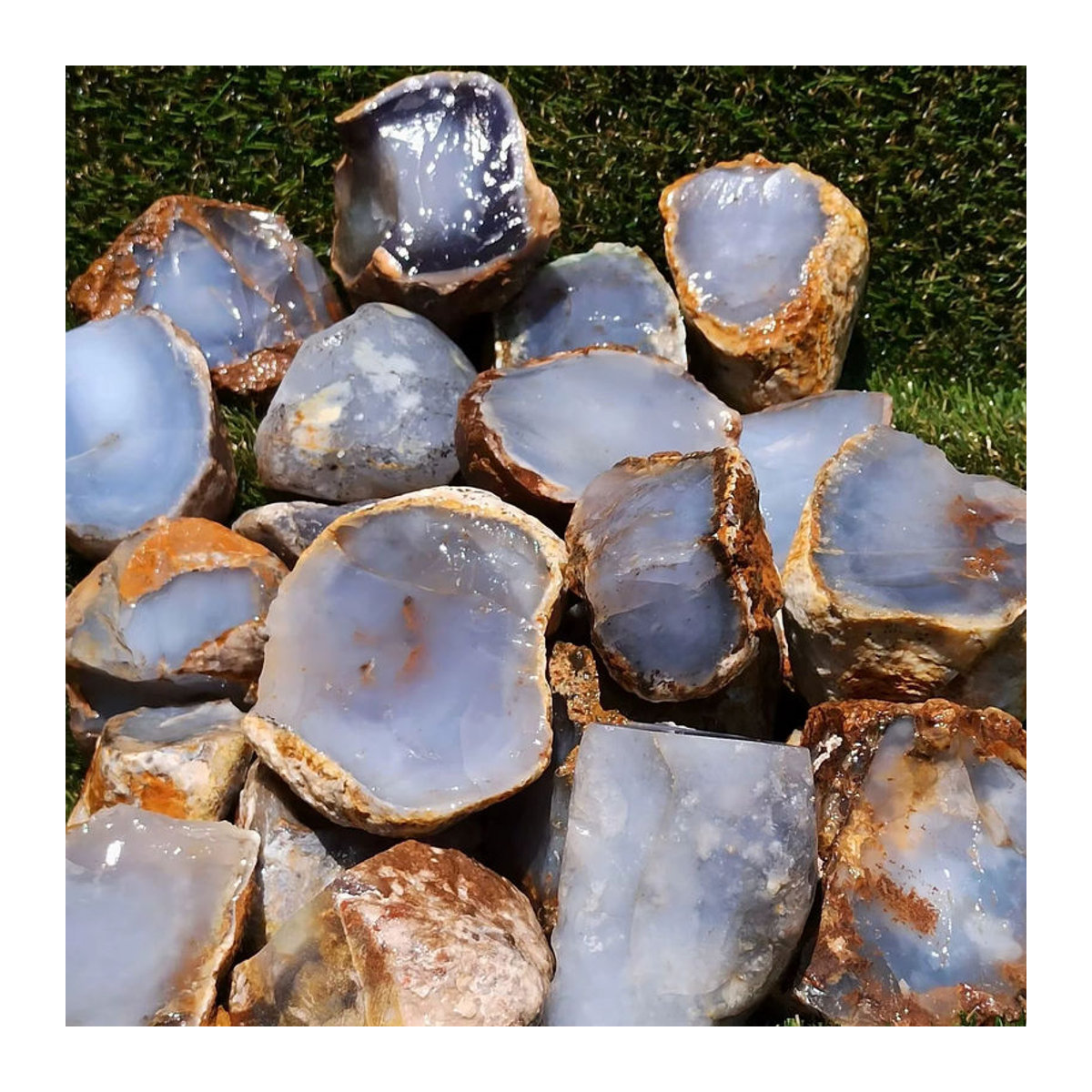 CrystalHola Chalcedon Rohstein in Blau als Dekorationsobjekt - Bild 6